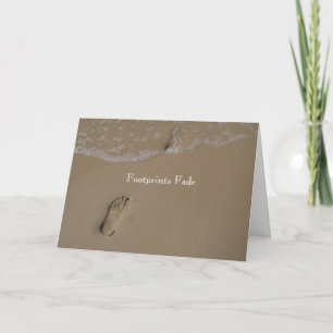 Footprints fade greeting card
