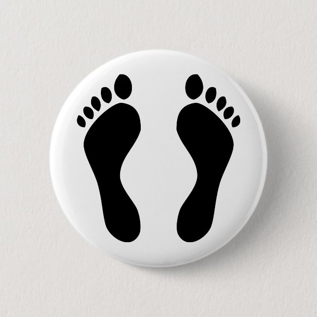 footprints feet 6 cm round badge (Front)