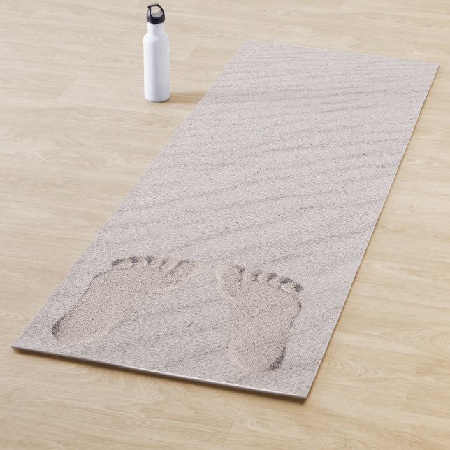 Footprints in Beach Sand Yoga Mat (In Situ)