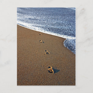 Footprints in Sand Postcard
