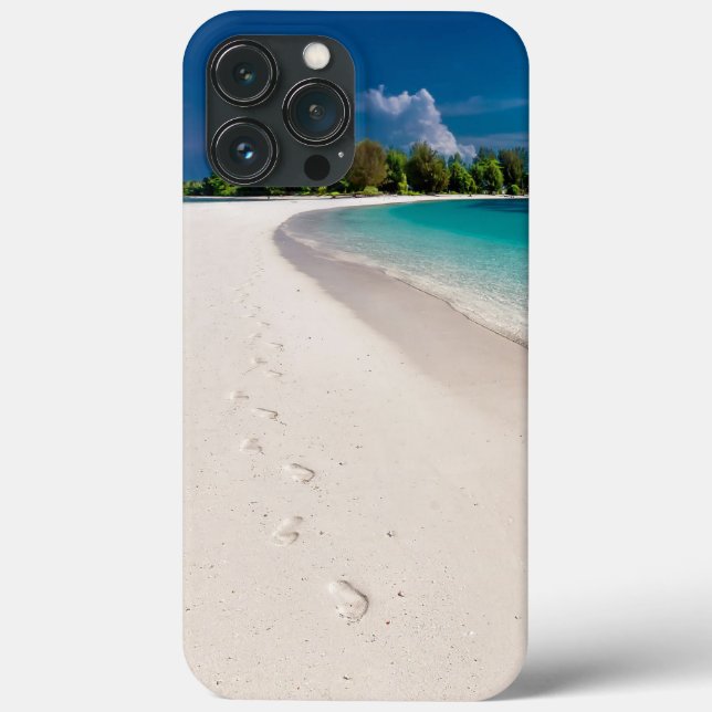 Footprints in Sand Tropical Ocean Case-Mate iPhone Case (Back)