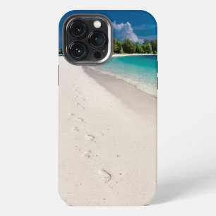 Footprints in Sand Tropical Ocean iPhone 13 Pro Max Case