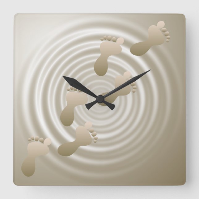 Footprints In Sand Wall Clock (Front)