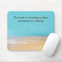 Footprints In Sand With Beach Quote  Mouse Pad