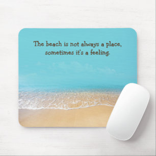 Footprints In Sand With Beach Quote  Mouse Pad