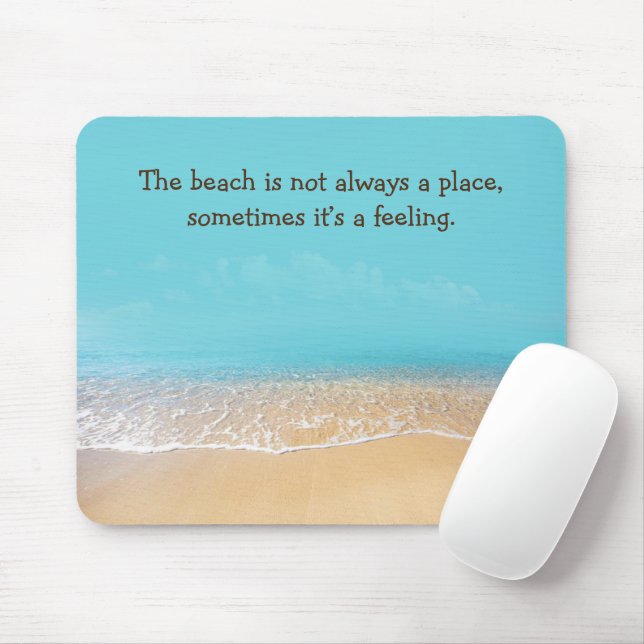 Footprints In Sand With Beach Quote  Mouse Pad (With Mouse)