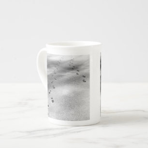 Footprints in Snow Bone China Mug