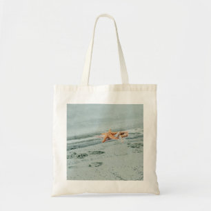 Footprints in the Sand and Starfish Tote Bag