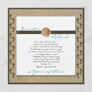 Footprints in the Sand Anniversary Invitation