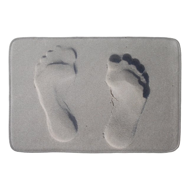 Footprints in the sand bath mat (Front)