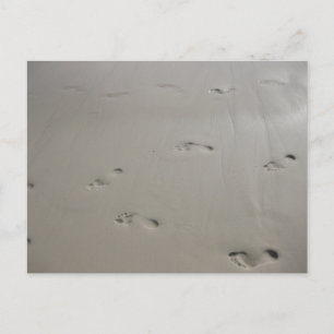 Footprints in the Sand Beach Photography Postcard