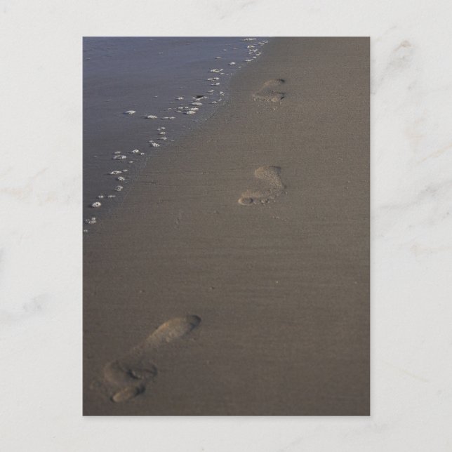 Footprints in the Sand Beach Postcard (Front)