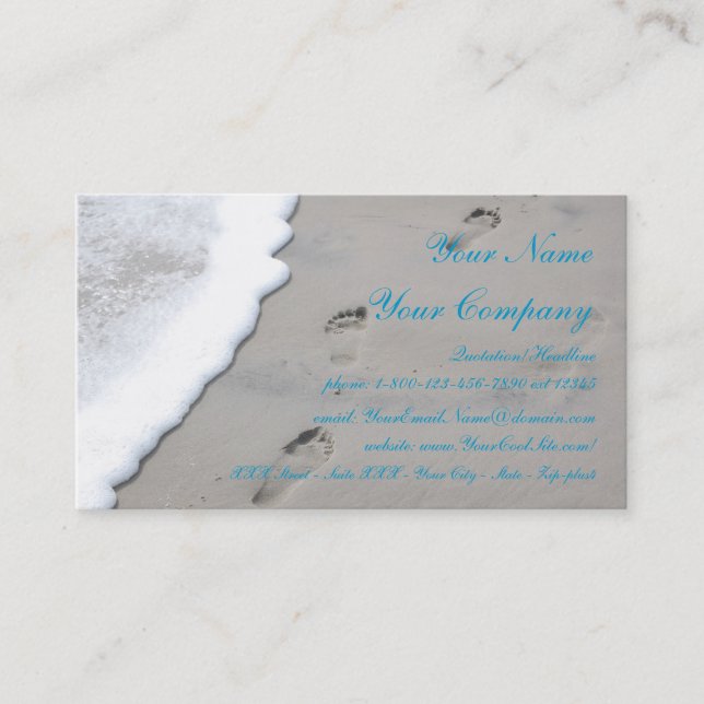 Footprints in the Sand - business card template (Front)