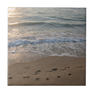 Footprints in the Sand Ceramic Tile