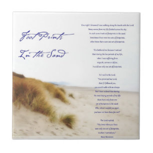 footprints in the sand ceramic tile