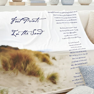 footprints in the sand fleece blanket