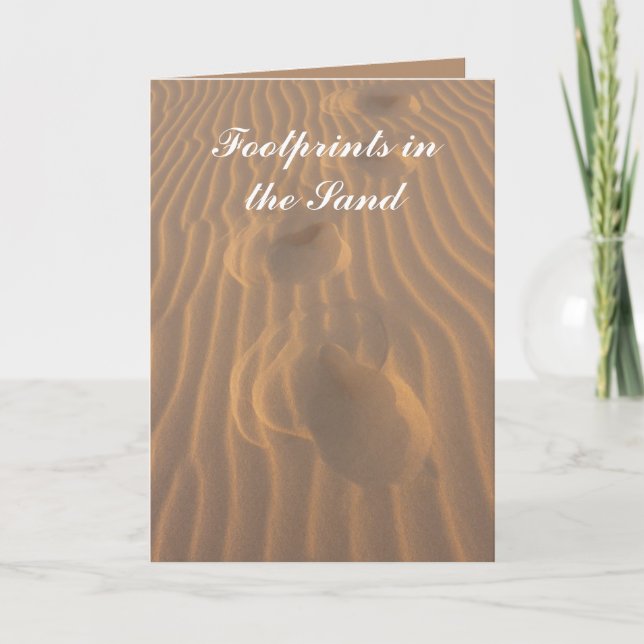 Footprints in the Sand Inspirational Poem Card (Front)