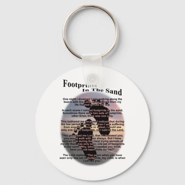 Footprints in the Sand... Key Ring (Front)