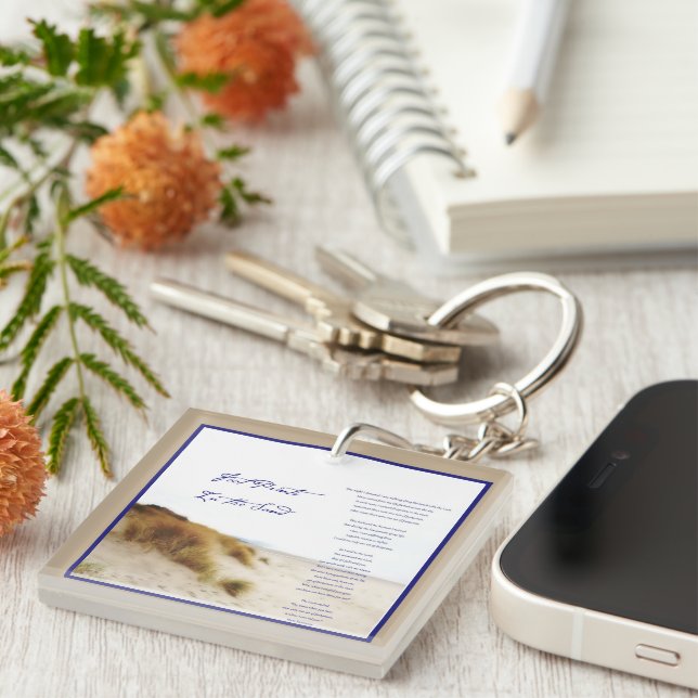 footprints in the sand key ring (Front Right)