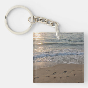 Footprints in the Sand Key Ring