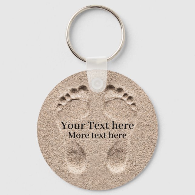 Footprints In The Sand Key Ring (Front)
