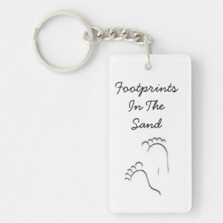 Footprints in the sand keychain