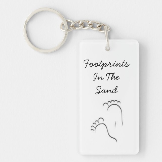 Footprints in the sand keychain (Front)