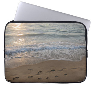 Footprints in the Sand Laptop Sleeve