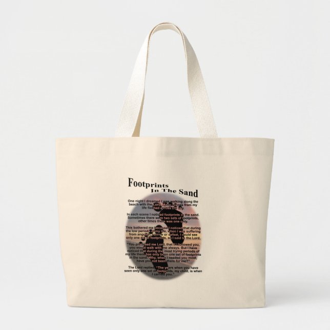Footprints in the Sand Large Tote Bag (Front)