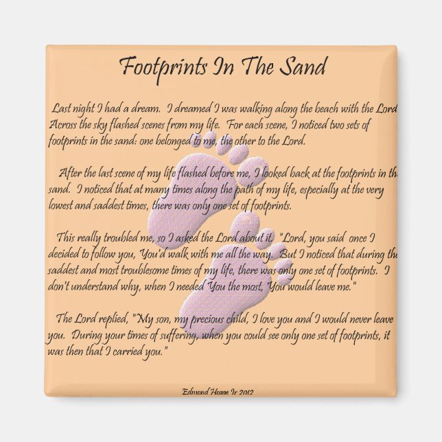 Footprints In The Sand Magnet (Front)