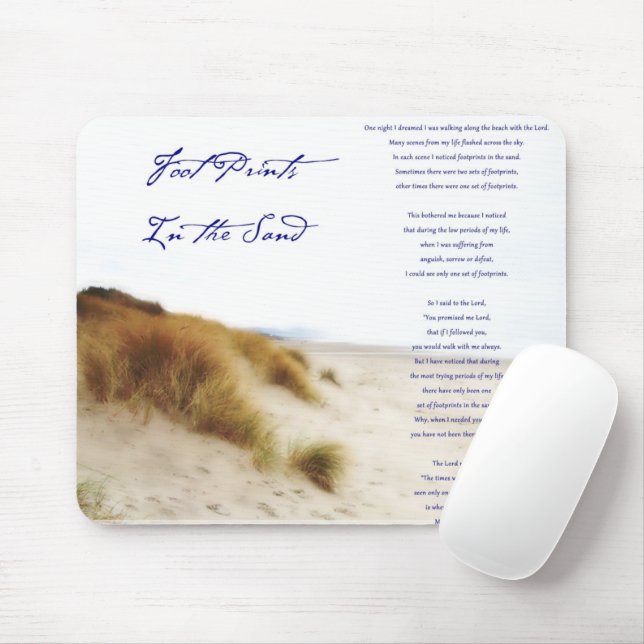footprints in the sand mouse pad (With Mouse)