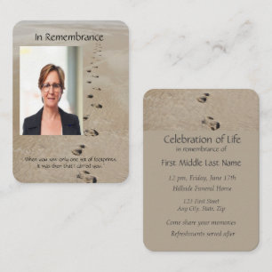 Footprints in the Sand Poem Pocket Keepsake Business Card