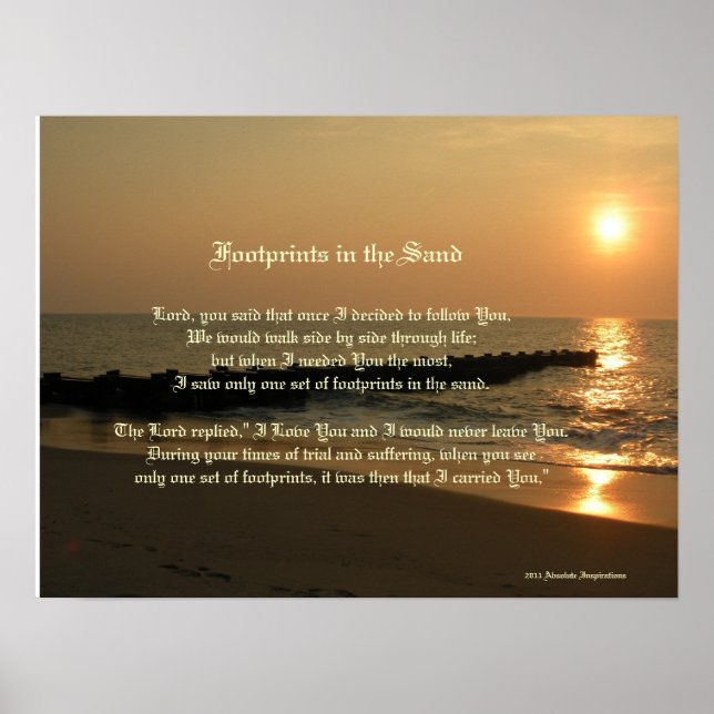 Footprints in the Sand Poem & Print (Front)