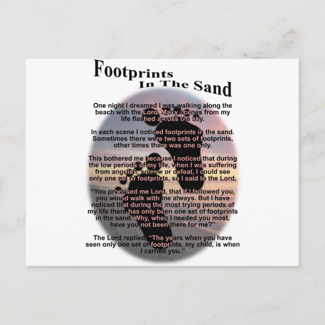 Footprints in the Sand Postcard (Front)