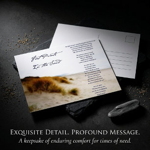 footprints in the sand postcard