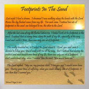 Footprints In The Sand Poster