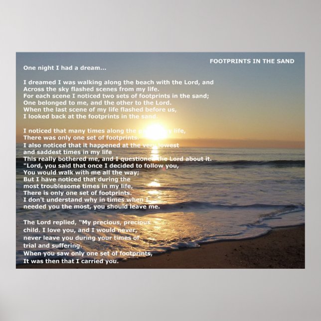 Footprints In The Sand Poster (Front)