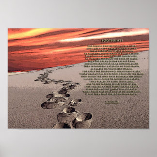 Footprints In The Sand Poster