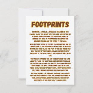 Footprints In The Sand Prayer Greeting Card