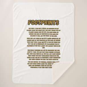 Footprints In The Sand Prayer Sherpa Blanket