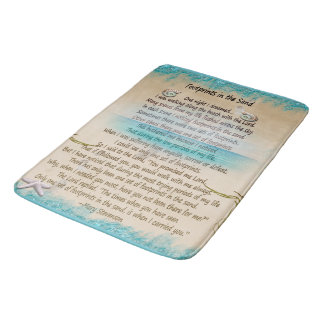 Footprints in the Sand Religious Faith Poem Bath Mat