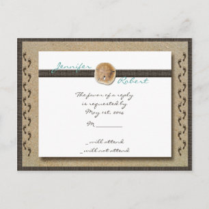 Footprints in the Sand RSVP Postcard