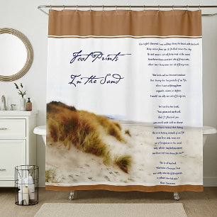 footprints in the sand shower curtain