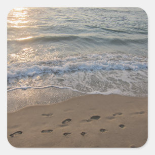 Footprints in the Sand Square Sticker