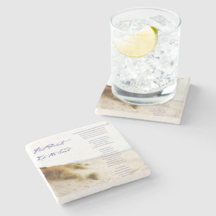 footprints in the sand stone coaster