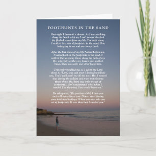 Footprints In The Sand   Sympathy Card