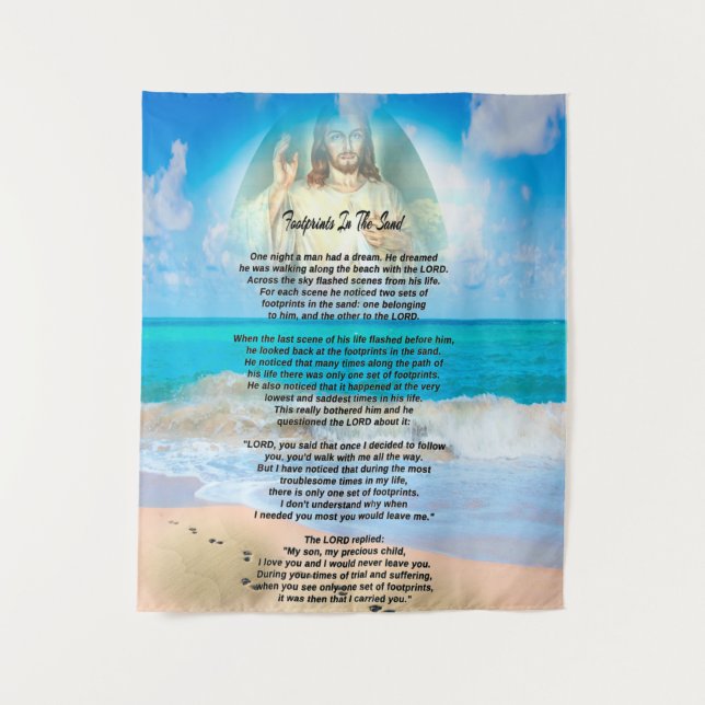 Footprints In The Sand Tapestry (Front)