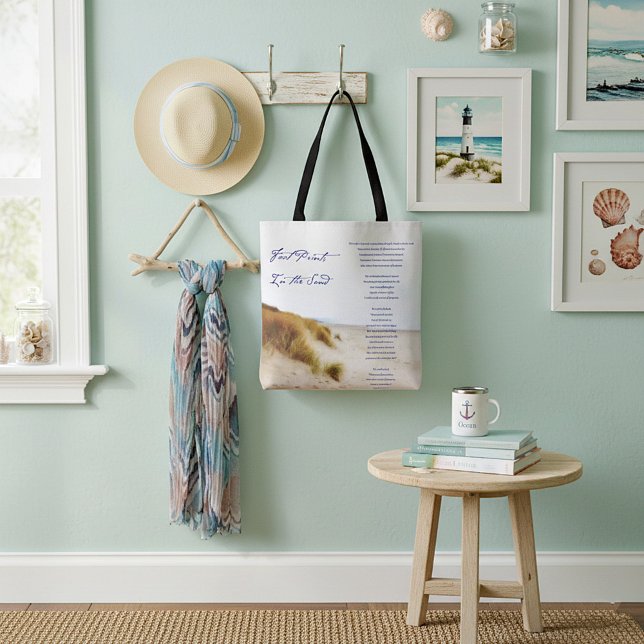 footprints in the sand tote bag (Creator Uploaded)