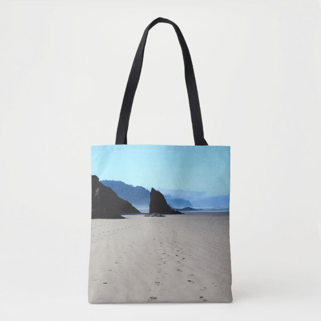 Footprints In The Sand Tote Bag (Front)