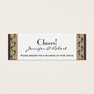 Footprints in the Sand Wedding Drink Tickets